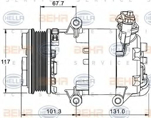 Компресор, кондиціонер BEHR HELLA SERVICE 8FK 351 334-041