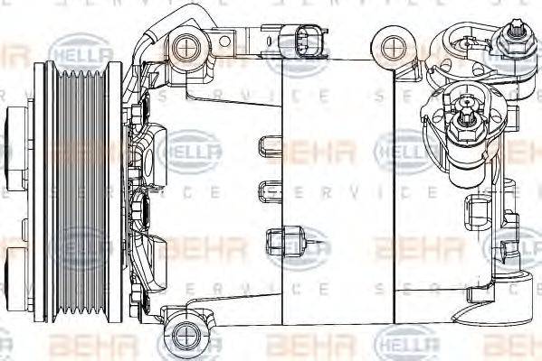 Компресор, кондиціонер BEHR HELLA SERVICE 8FK 351 334-431