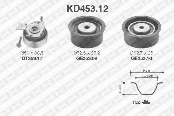 Комплект ременя ГРМ SNR KD453.12