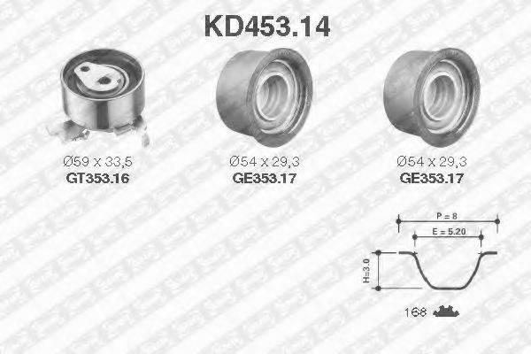 Комплект ременя ГРМ SNR KD453.14