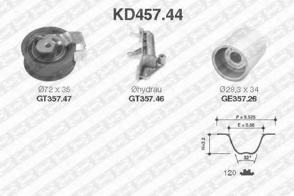 Комплект ременя ГРМ SNR KD457.44