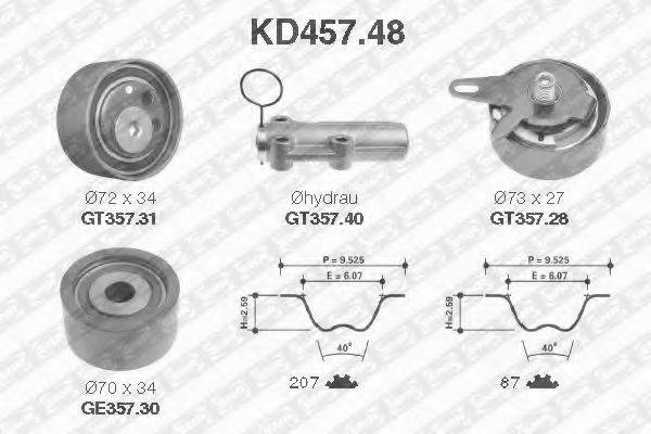 Комплект ременя ГРМ SNR KD457.48