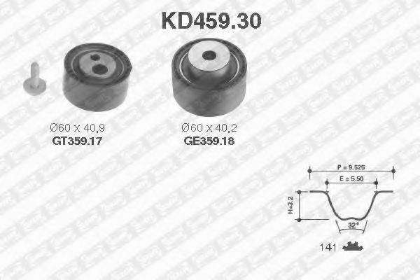 Комплект ременя ГРМ SNR KD459.30