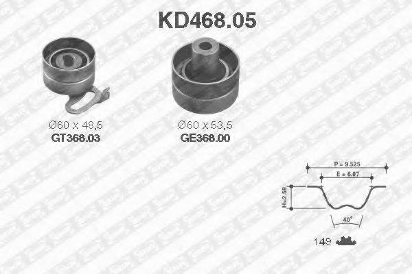 Комплект ременя ГРМ SNR KD468.05