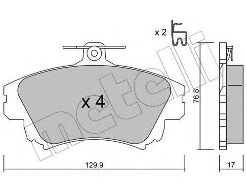 Комплект гальмівних колодок, дискове гальмо METELLI 22-0286-0