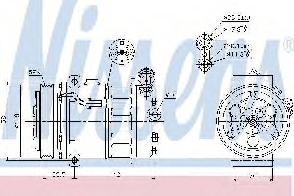 Компресор, кондиціонер NISSENS 89157