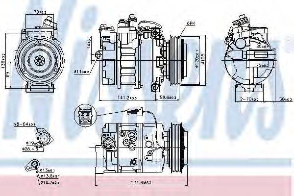 Компресор, кондиціонер NISSENS 89208