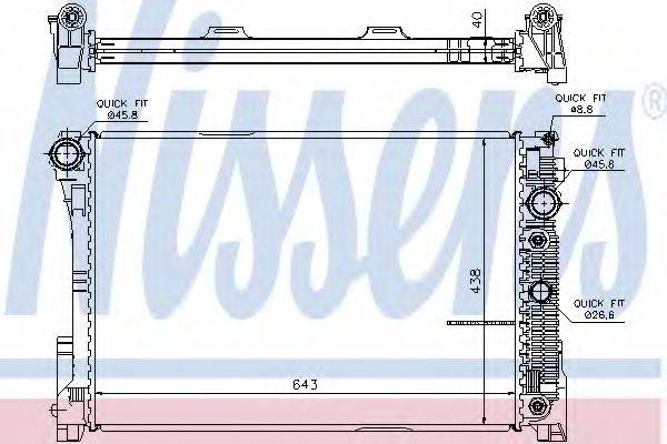 Радіатор, охолодження двигуна NISSENS 67101