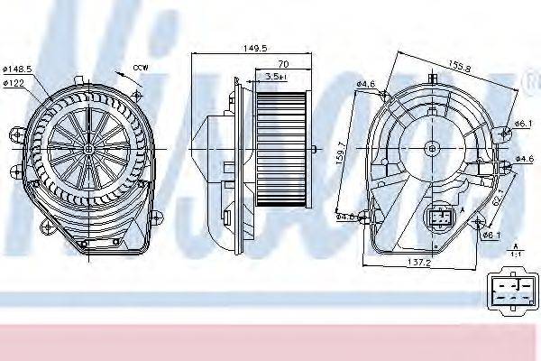 Вентилятор салону NISSENS 87060