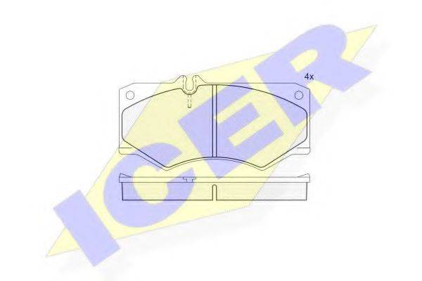 Комплект гальмівних колодок, дискове гальмо ICER 140405