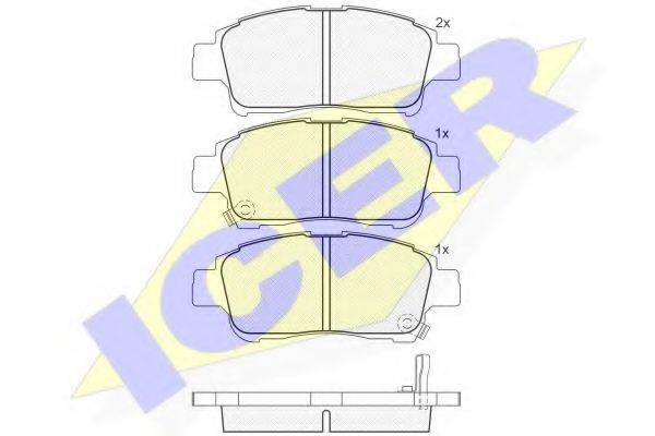 Комплект гальмівних колодок, дискове гальмо ICER 181304