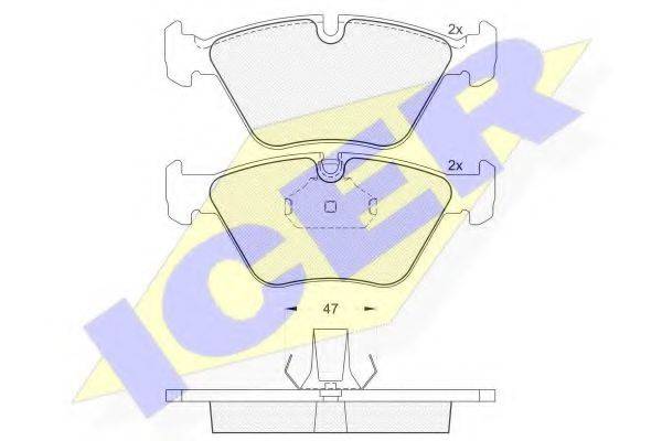 Комплект гальмівних колодок, дискове гальмо ICER 181550