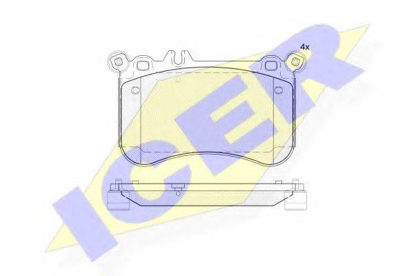 Комплект гальмівних колодок, дискове гальмо ICER 182042