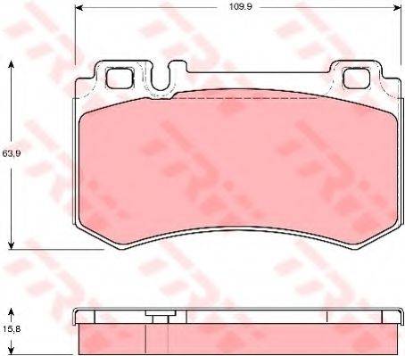 Комплект гальмівних колодок, дискове гальмо TRW GDB1544