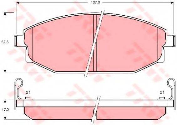 Комплект гальмівних колодок, дискове гальмо TRW GDB3232