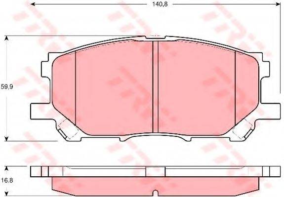 Комплект гальмівних колодок, дискове гальмо TRW GDB3338