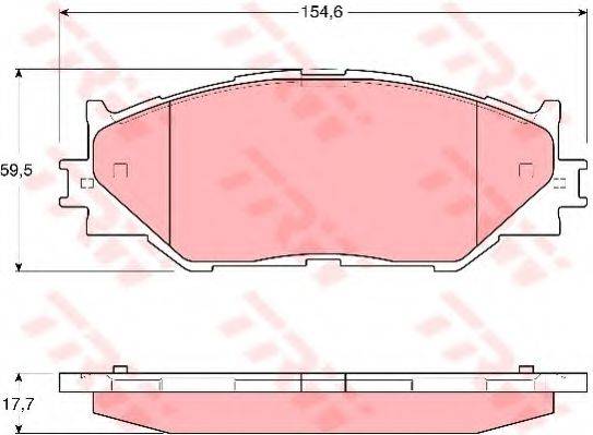 Комплект гальмівних колодок, дискове гальмо TRW GDB3410