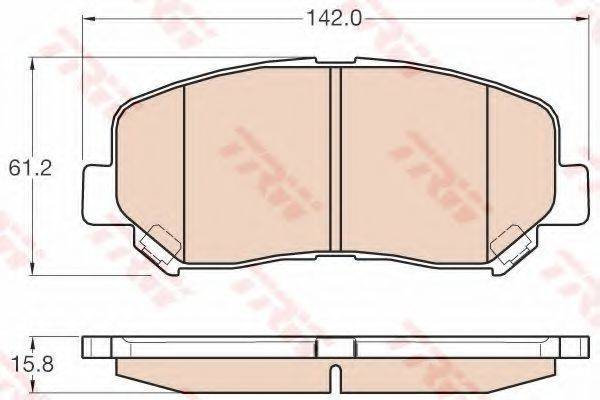 Комплект гальмівних колодок, дискове гальмо TRW GDB3562