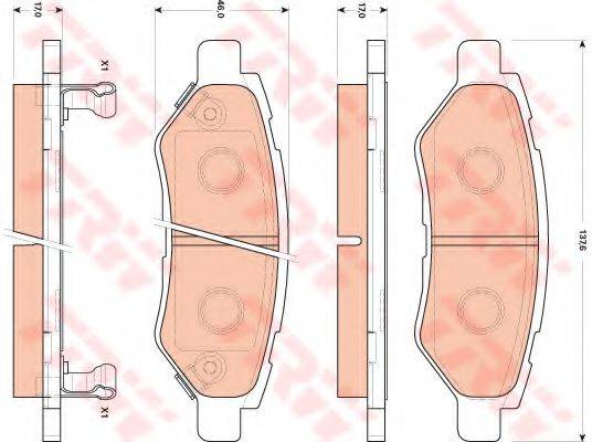 Комплект гальмівних колодок, дискове гальмо