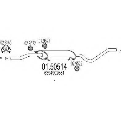 Середній глушник вихлопних газів MTS 01.50514