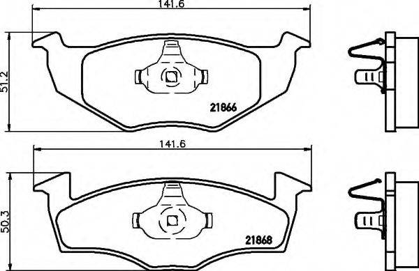 Комплект гальмівних колодок, дискове гальмо HELLA 8DB 355 007-891