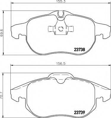 Комплект гальмівних колодок, дискове гальмо HELLA 8DB 355 009-311