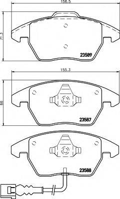 Комплект гальмівних колодок, дискове гальмо HELLA 8DB 355 010-581