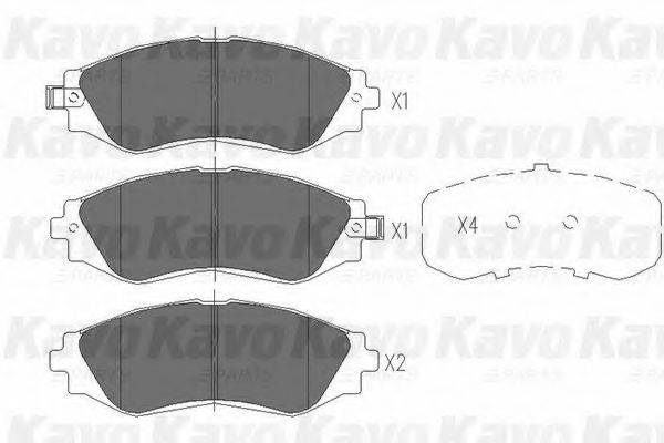 Комплект гальмівних колодок, дискове гальмо KAVO PARTS KBP-1001