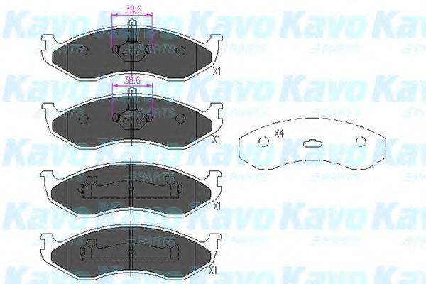 Комплект гальмівних колодок, дискове гальмо KAVO PARTS KBP-4016