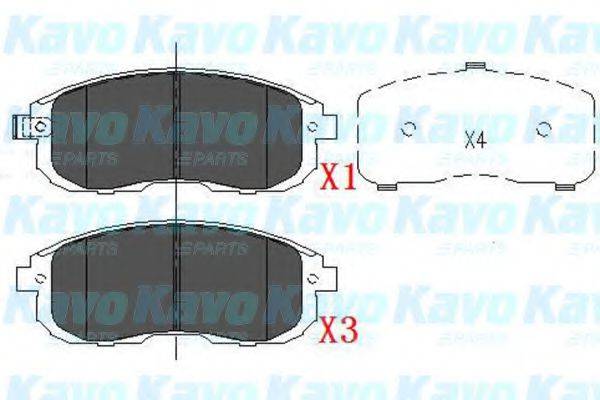 Комплект гальмівних колодок, дискове гальмо KAVO PARTS KBP-6557