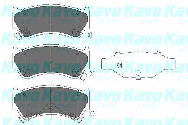 Комплект гальмівних колодок, дискове гальмо KAVO PARTS KBP-6587