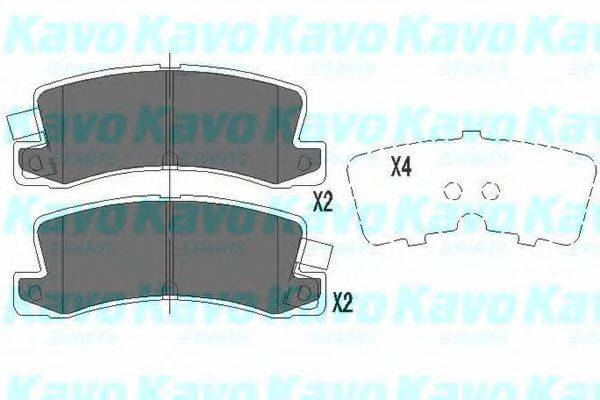 Комплект гальмівних колодок, дискове гальмо KAVO PARTS KBP-9058