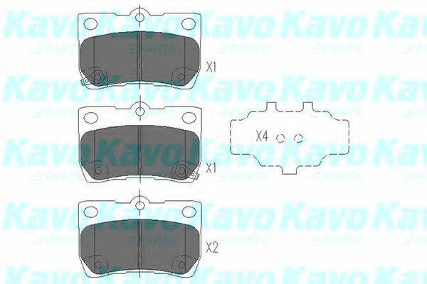 Комплект гальмівних колодок, дискове гальмо KAVO PARTS KBP-9083