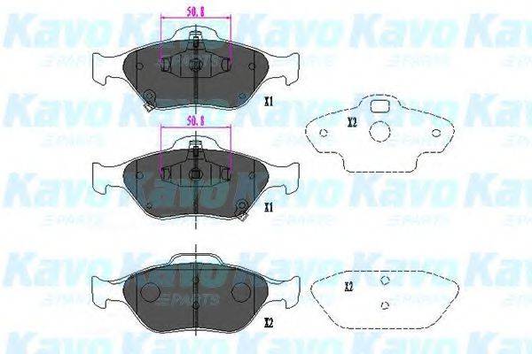 Комплект гальмівних колодок, дискове гальмо KAVO PARTS KBP-9091