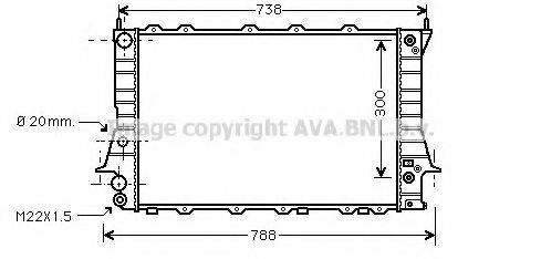 Радіатор, охолодження двигуна AVA QUALITY COOLING AIA2078