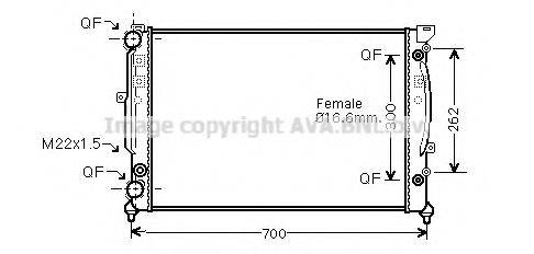 Радіатор, охолодження двигуна AVA QUALITY COOLING AIA2122