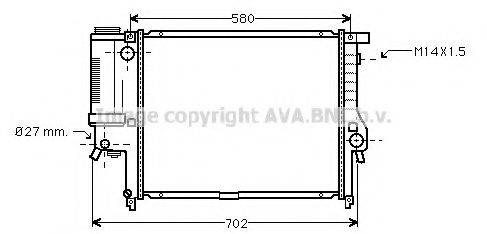 Радіатор, охолодження двигуна AVA QUALITY COOLING BW2121