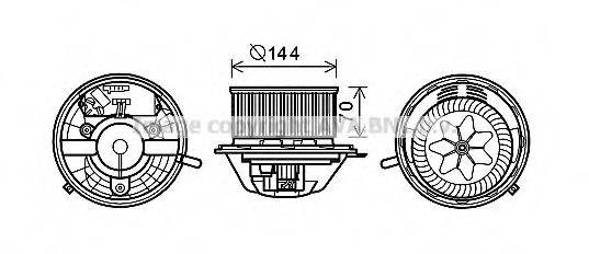 Електродвигун, вентиляція салону AVA QUALITY COOLING BW8454