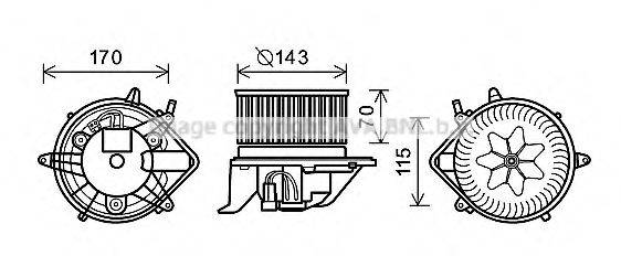 Електродвигун, вентиляція салону AVA QUALITY COOLING BW8458