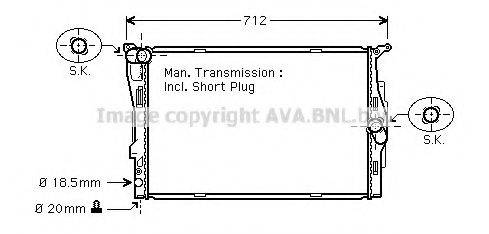 Радіатор, охолодження двигуна AVA QUALITY COOLING BWA2291