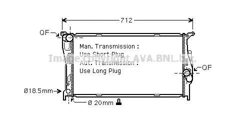 Радіатор, охолодження двигуна AVA QUALITY COOLING BWA2293