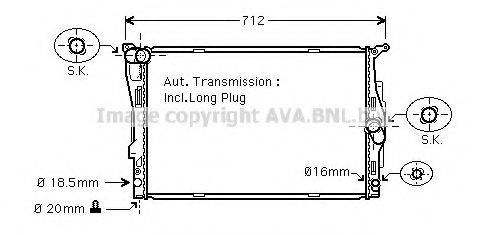 Радіатор, охолодження двигуна AVA QUALITY COOLING BWA2303