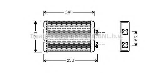 Теплообмінник, опалення салону AVA QUALITY COOLING BWA6210