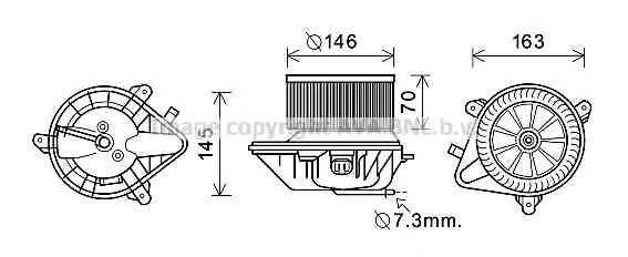 Електродвигун, вентиляція салону AVA QUALITY COOLING CN8292