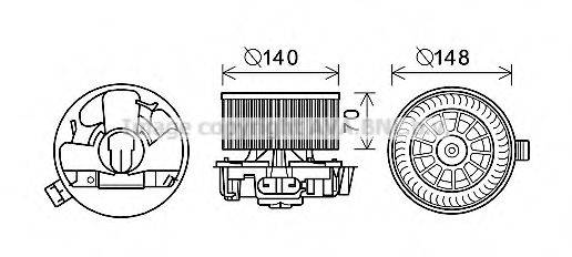 Електродвигун, вентиляція салону AVA QUALITY COOLING DA8010