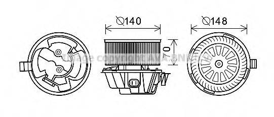 Електродвигун, вентиляція салону AVA QUALITY COOLING DA8012