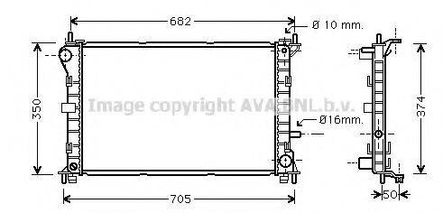 Радіатор, охолодження двигуна AVA QUALITY COOLING FD2379