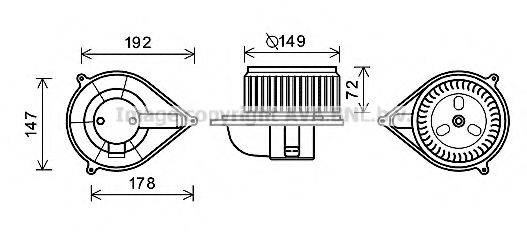 Електродвигун, вентиляція салону AVA QUALITY COOLING FT8426