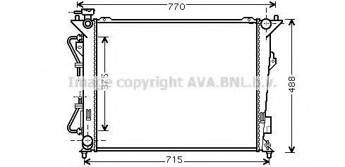 Радіатор, охолодження двигуна AVA QUALITY COOLING HY2172