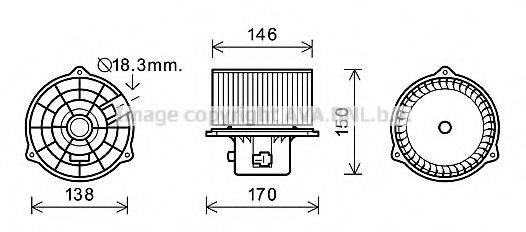 Електродвигун, вентиляція салону AVA QUALITY COOLING HY8556